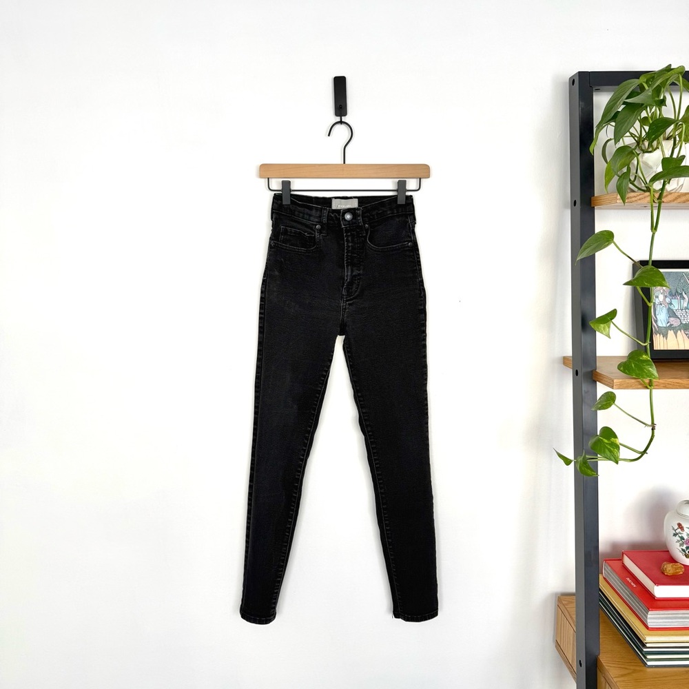 Everlane high waisted skinny jean in washed black size 26